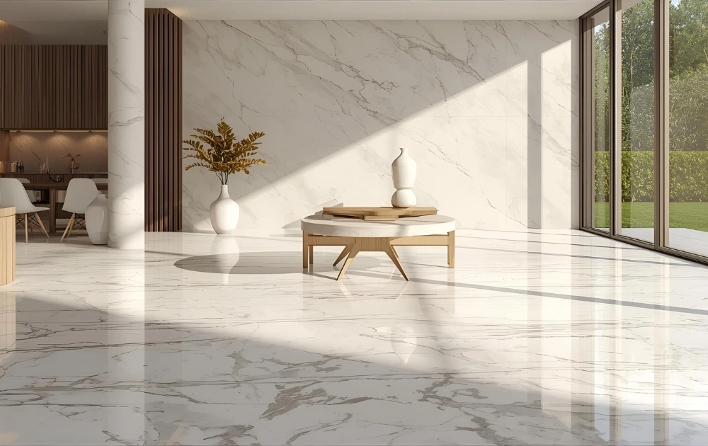 Sunlit luxury interior showcasing sustainable, long-lasting surfaces protected with Luxury Interior Surface Protection Film.