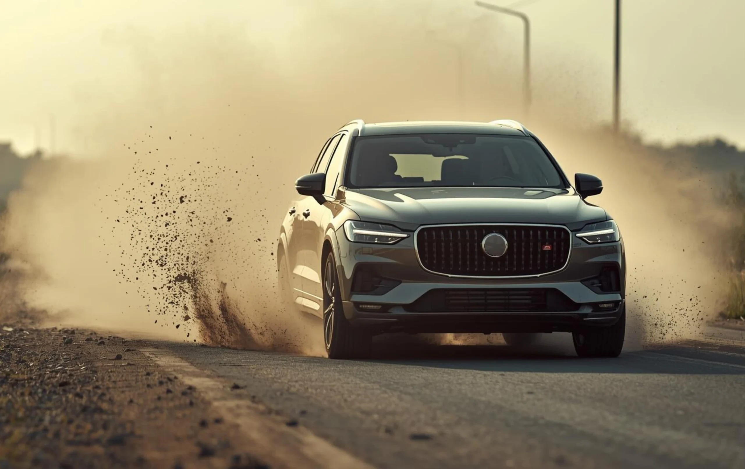 SUV driving on dusty road showing exposure to debris and harsh Indian road conditions
