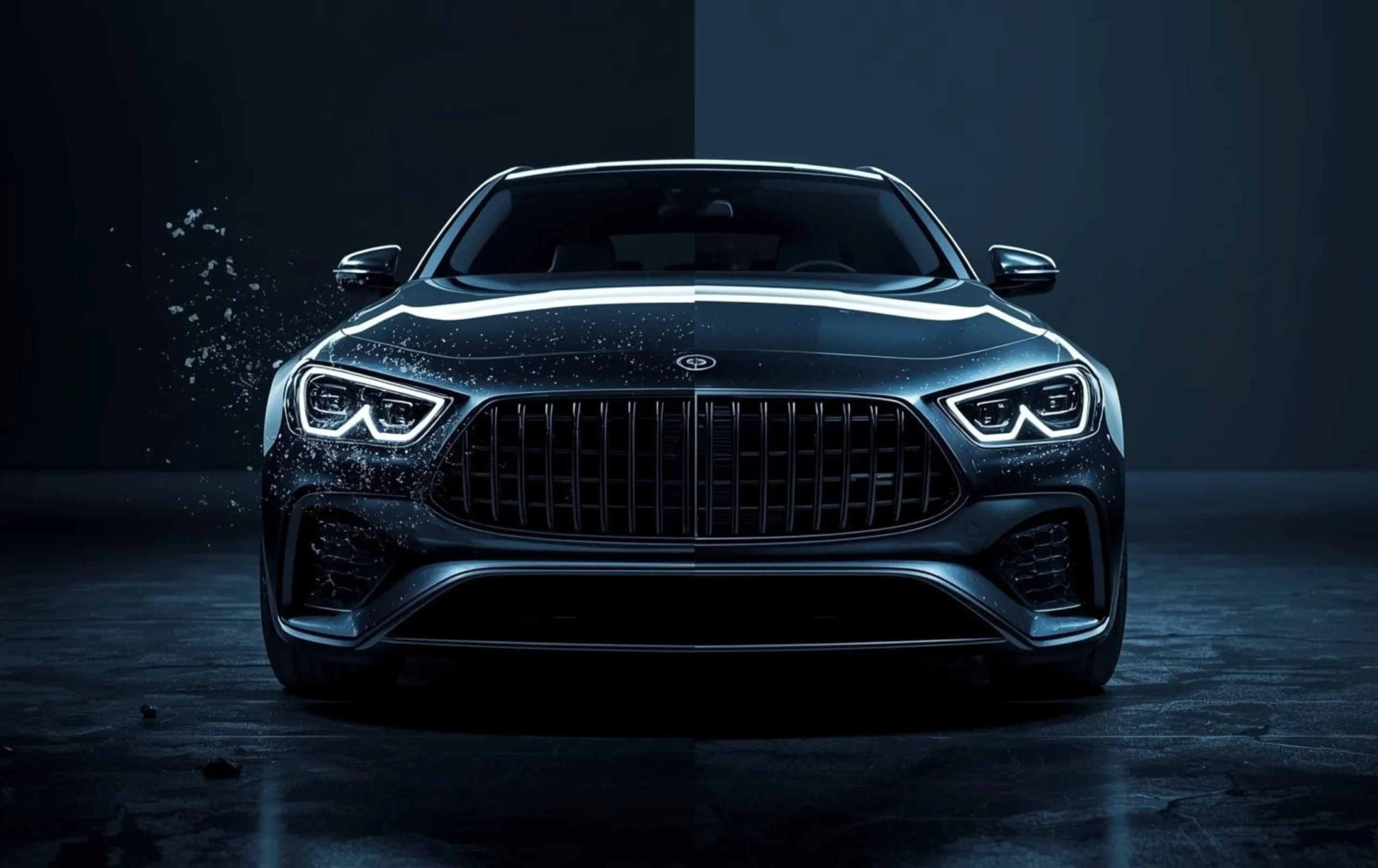 PPF vs Ceramic Coating comparison showing protected and unprotected car surface under impact conditions